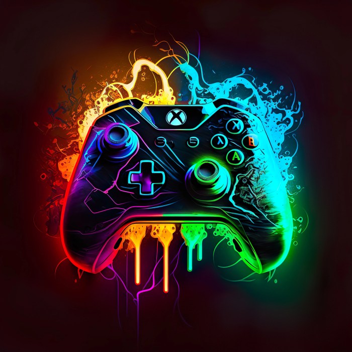 Ice Diamond Designs | Neon Gamer Controller With Paint Drip | Digital ...